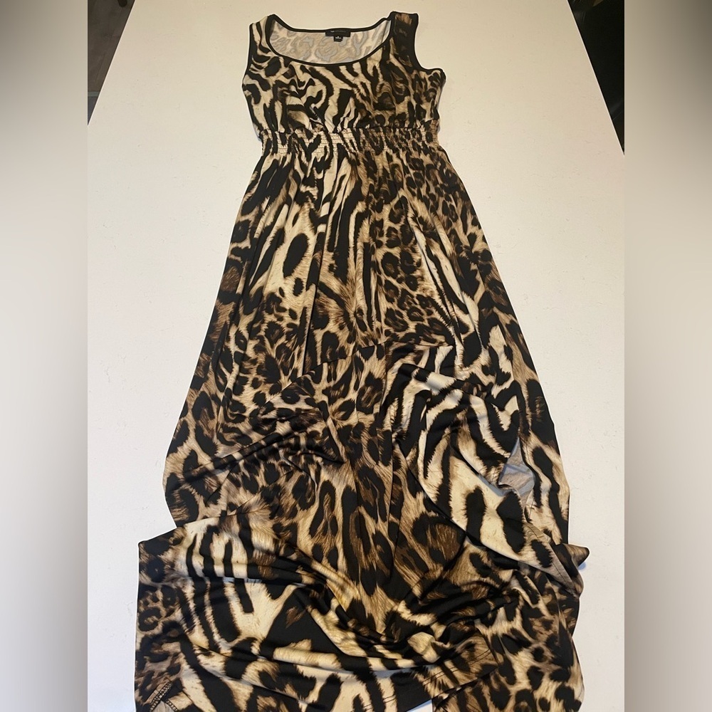 Animal Print AB Studio Brown and Black Scoop Neck Sundress - Picture 2 of 11